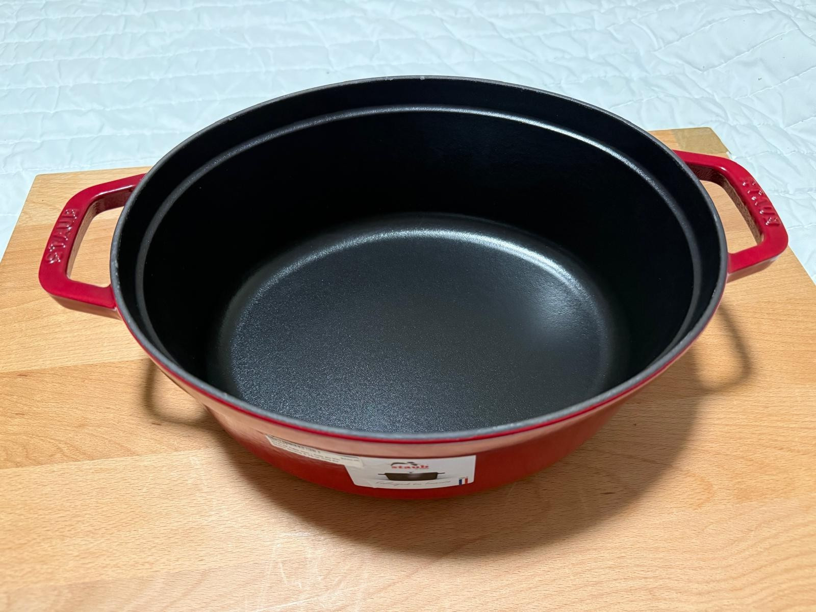 Staub Cast Iron 5.75 qt, Oval, Coq Au Vin Dutch Oven, Cherry
