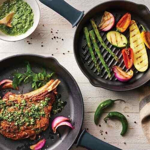 Tramontina Pre-Seasoned Cast Iron 10 inch Grill 12 Inch Skillet 2 Pack – 1136435