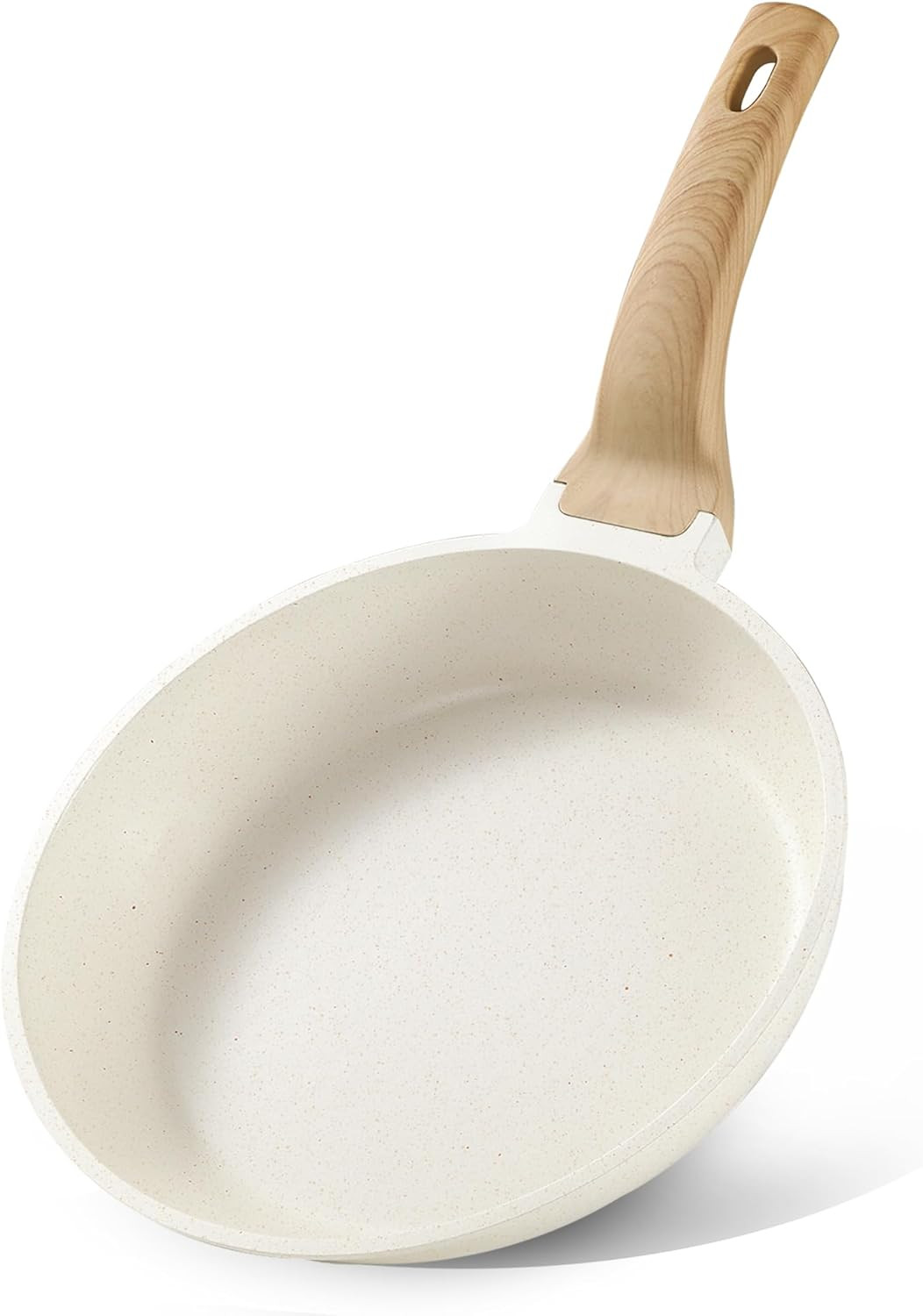 10 Inch Nonstick Frying Pan Skillet White Granite Induction Safe Egg Pan Kitchen