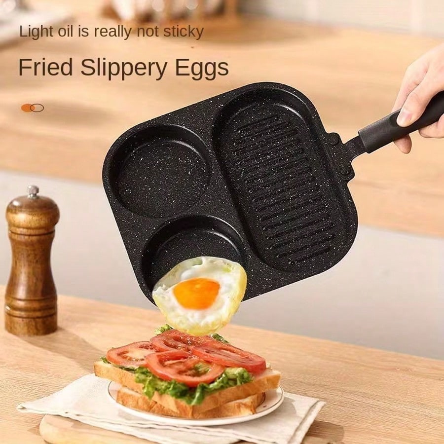Non Stick Frying Pan Cast Iron Ultra Durable Scratch Resistant 3 in 1 Cookware