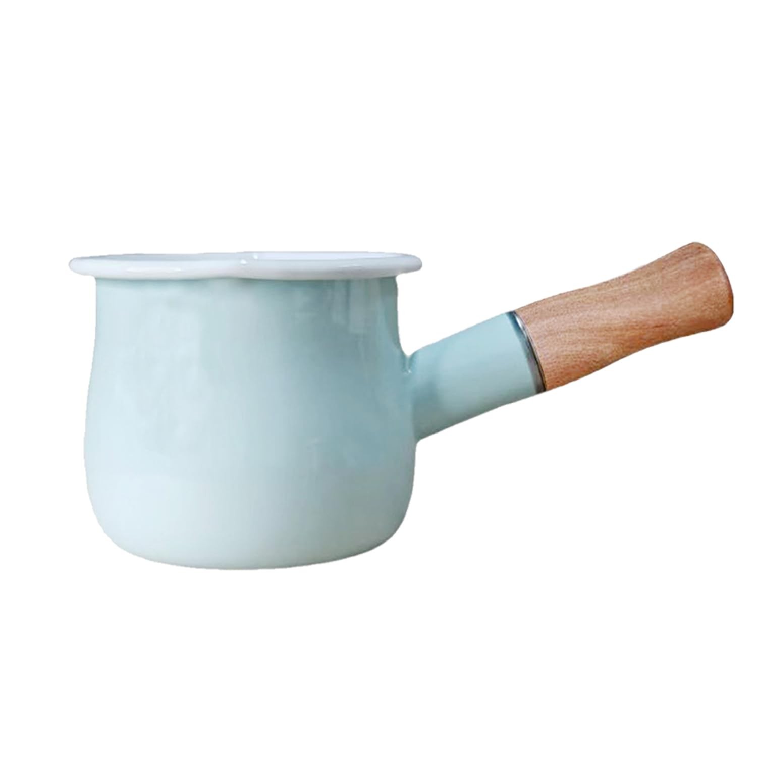 Mint Green Mini Enamel Milk Pot Small Food Butter Warmer Saucepan 0.6 Qt