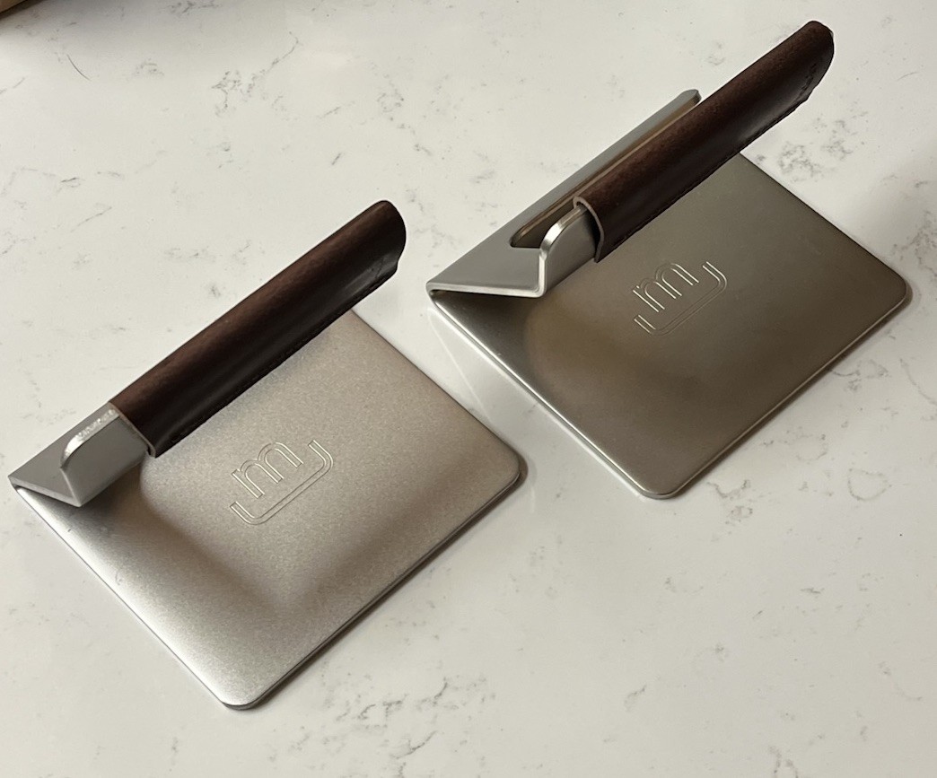 Lot x2 Made In Cookware – Stainless Steel Grill Press Leather Handle Made-In