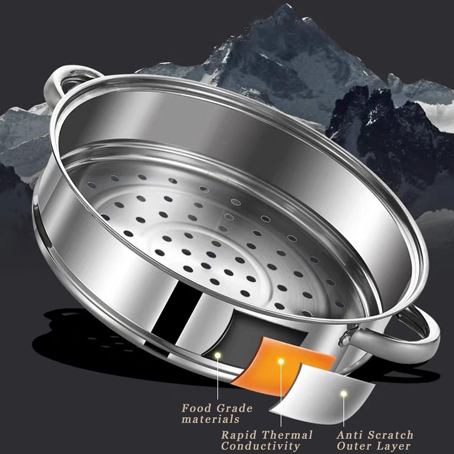 Steamer Pot for Cooking,Stainless Steel Steamer Pot,11 inch Steam Pots with L…