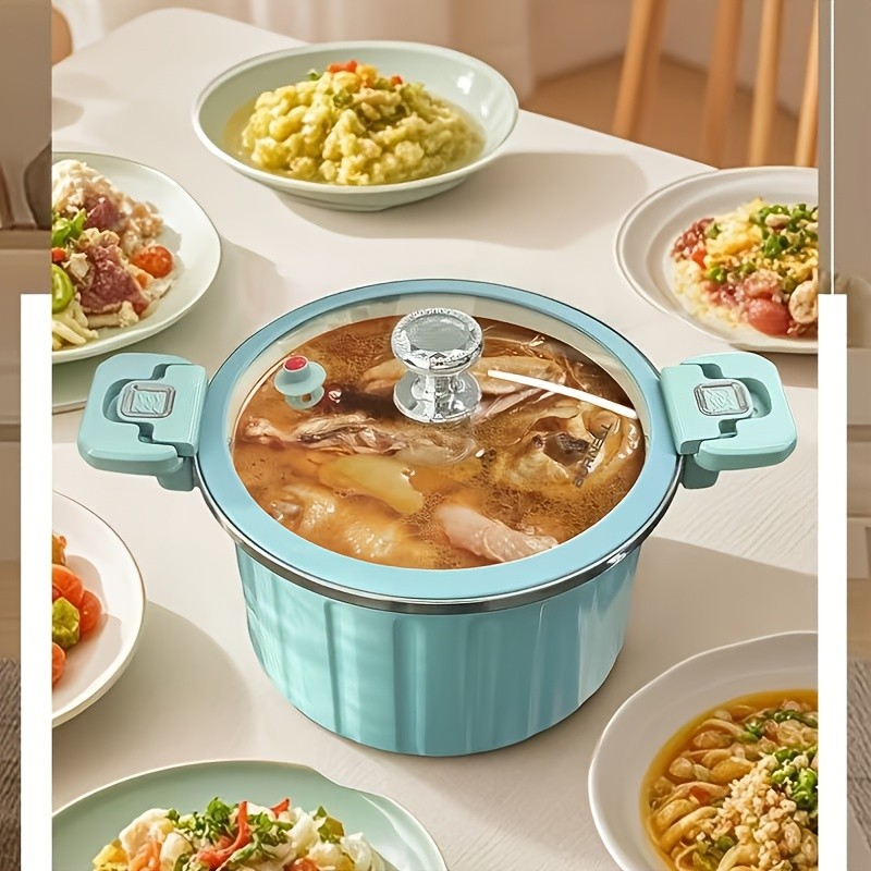 Blue/White Enamel Soup Pot for Stewing, 11′ X 11′ Non-Stick Cooking Pot