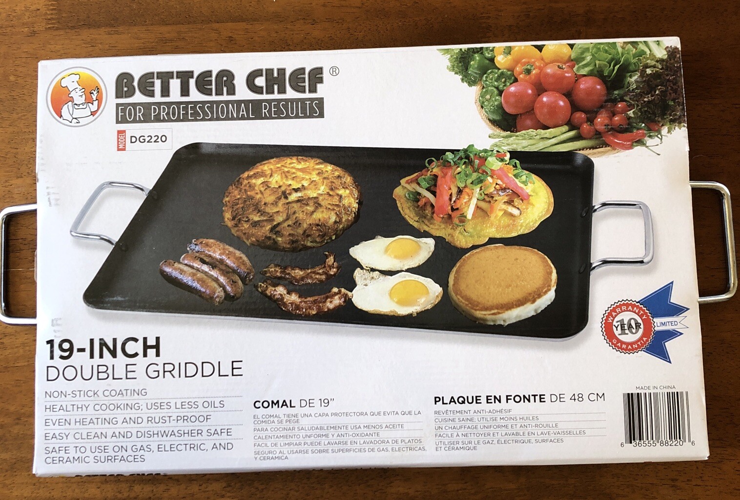 Better Chef 19-Inch Cast Aluminum Non-Stick Double Griddle for All Stove Tops