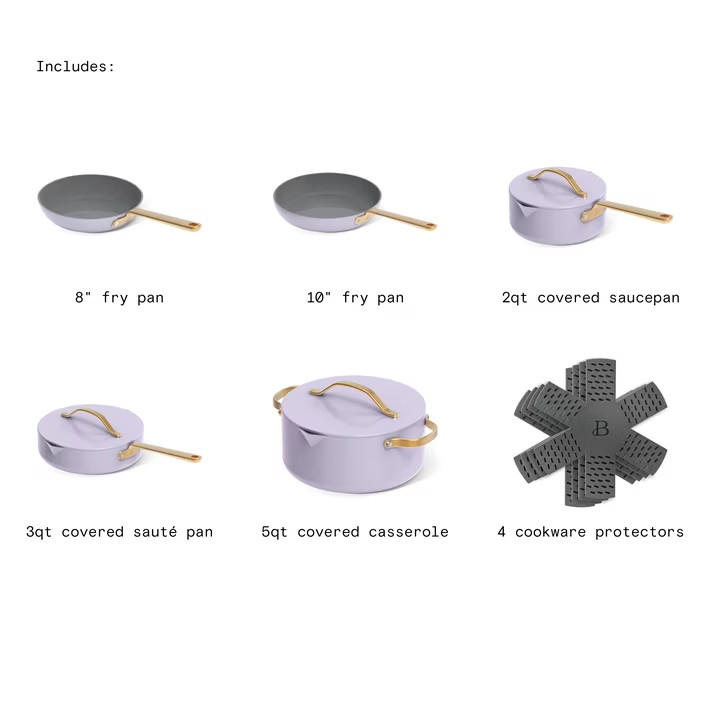 Beautiful 12-Piece Evergood Non-Toxic Ceramic Nonstick Coating Cookware Set