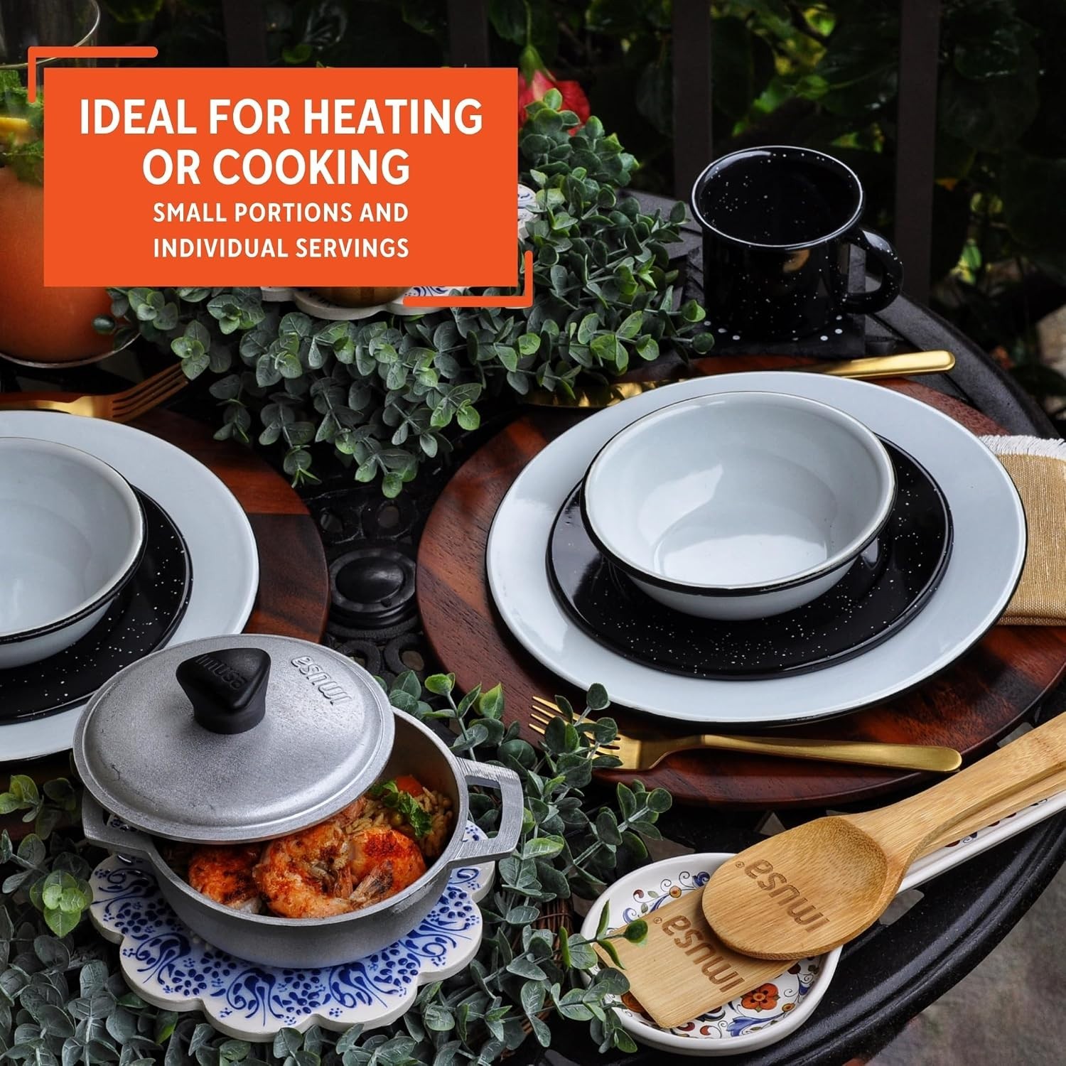 Versatile 0.5Qt Mini Cast Aluminum Caldero – Ideal for Tapas & More with Lid