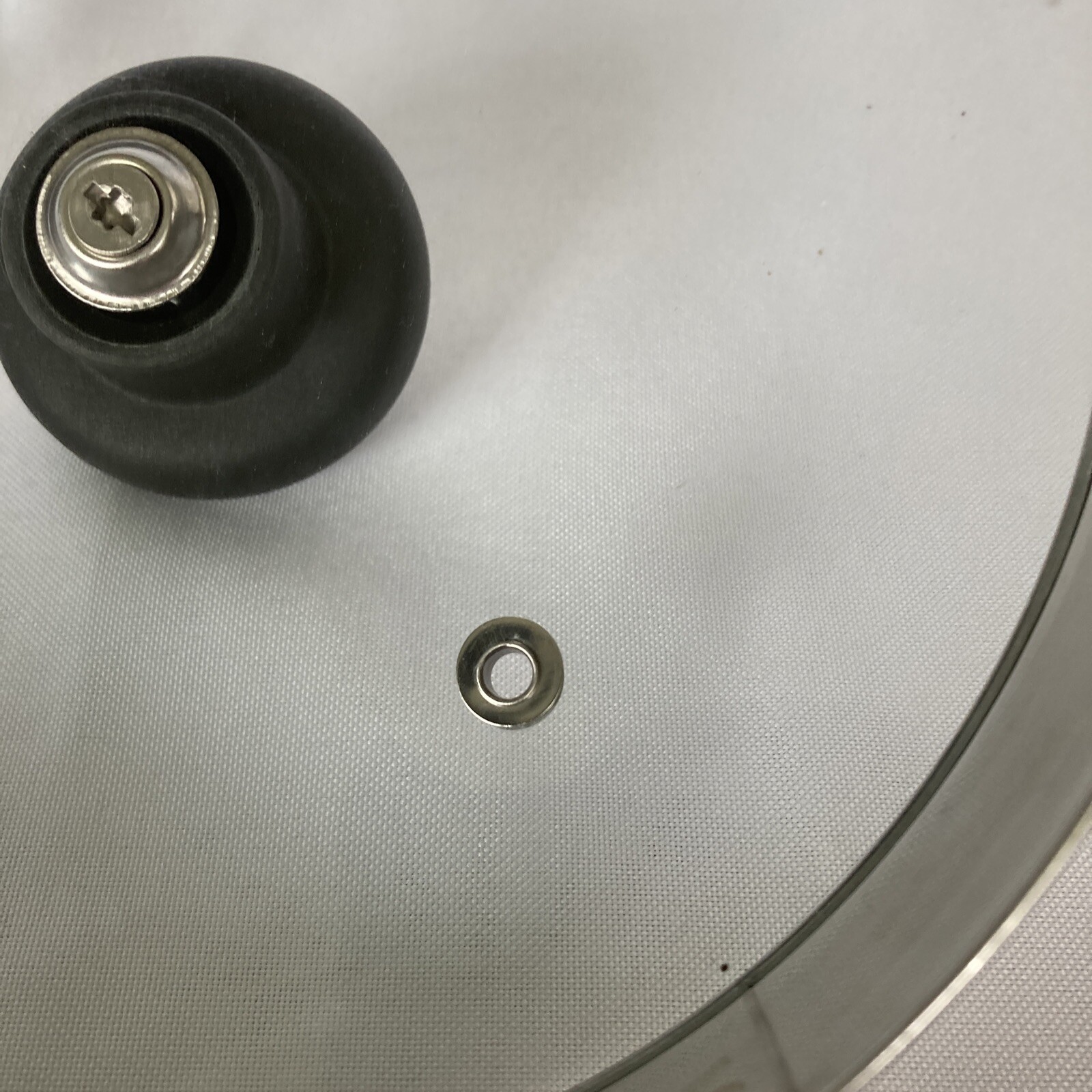 T-fal Replacement Lid 7″ Strainer Sides Glass Stainless Steel Black Handle Vent