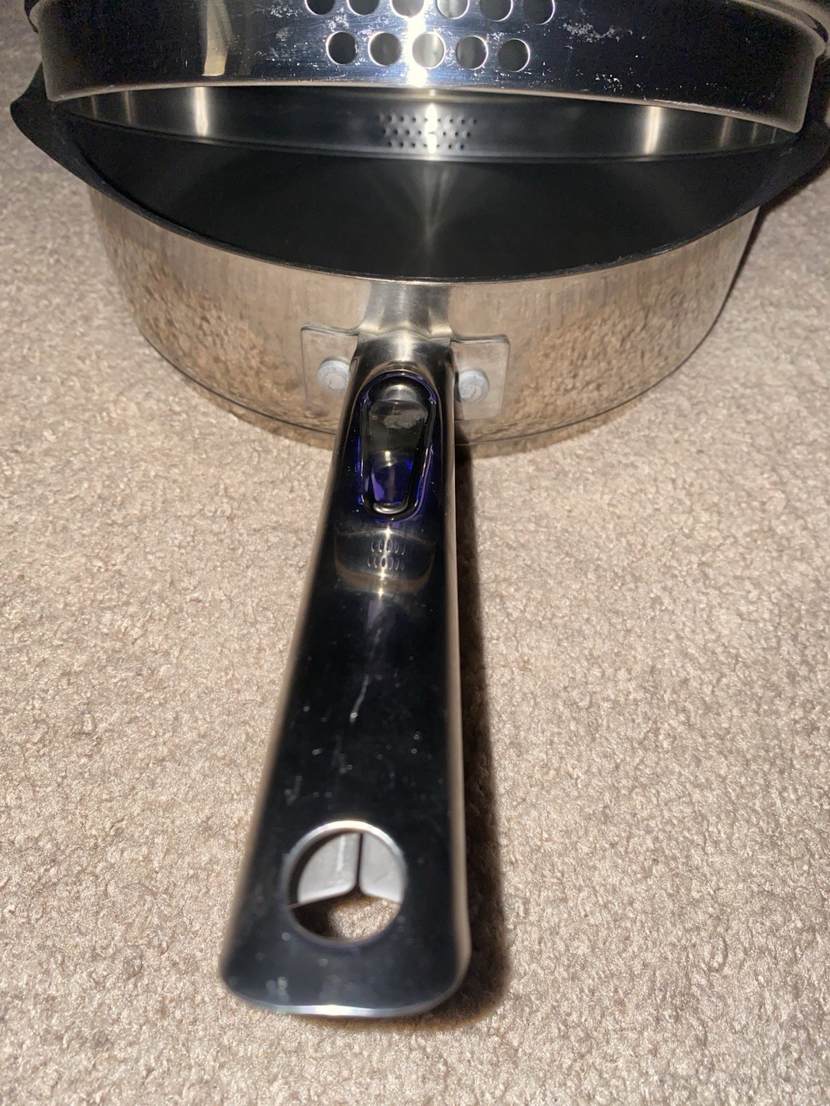 WearEver 10 in Nonstick Stainless Steel Deep Skillet w Glass Lid Silver/Black