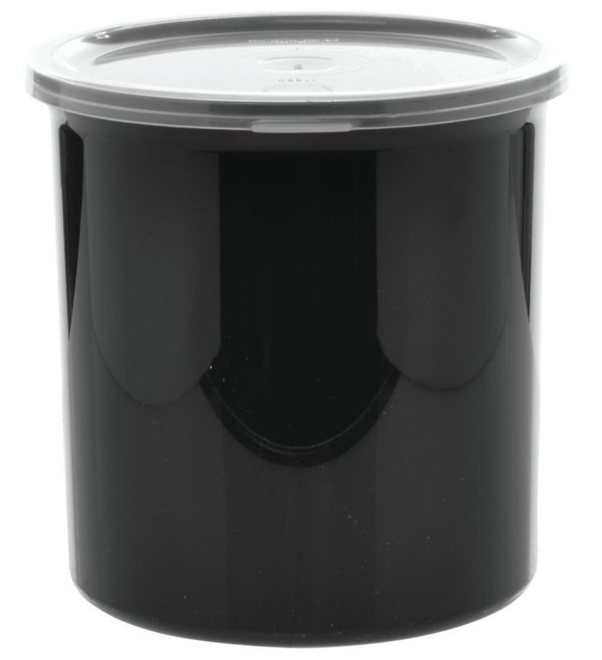Carlisle 30103 Classic 1.2 Qt. Black Crock with Lid 2 PACK