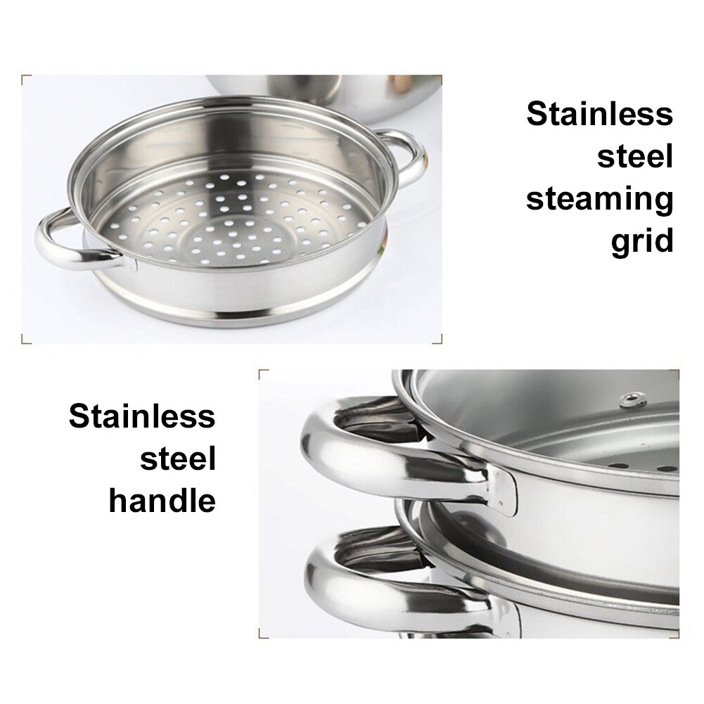 3-Tier Stainless Steel Steamer – Versatile Cooking for Home & Commercial Use USA
