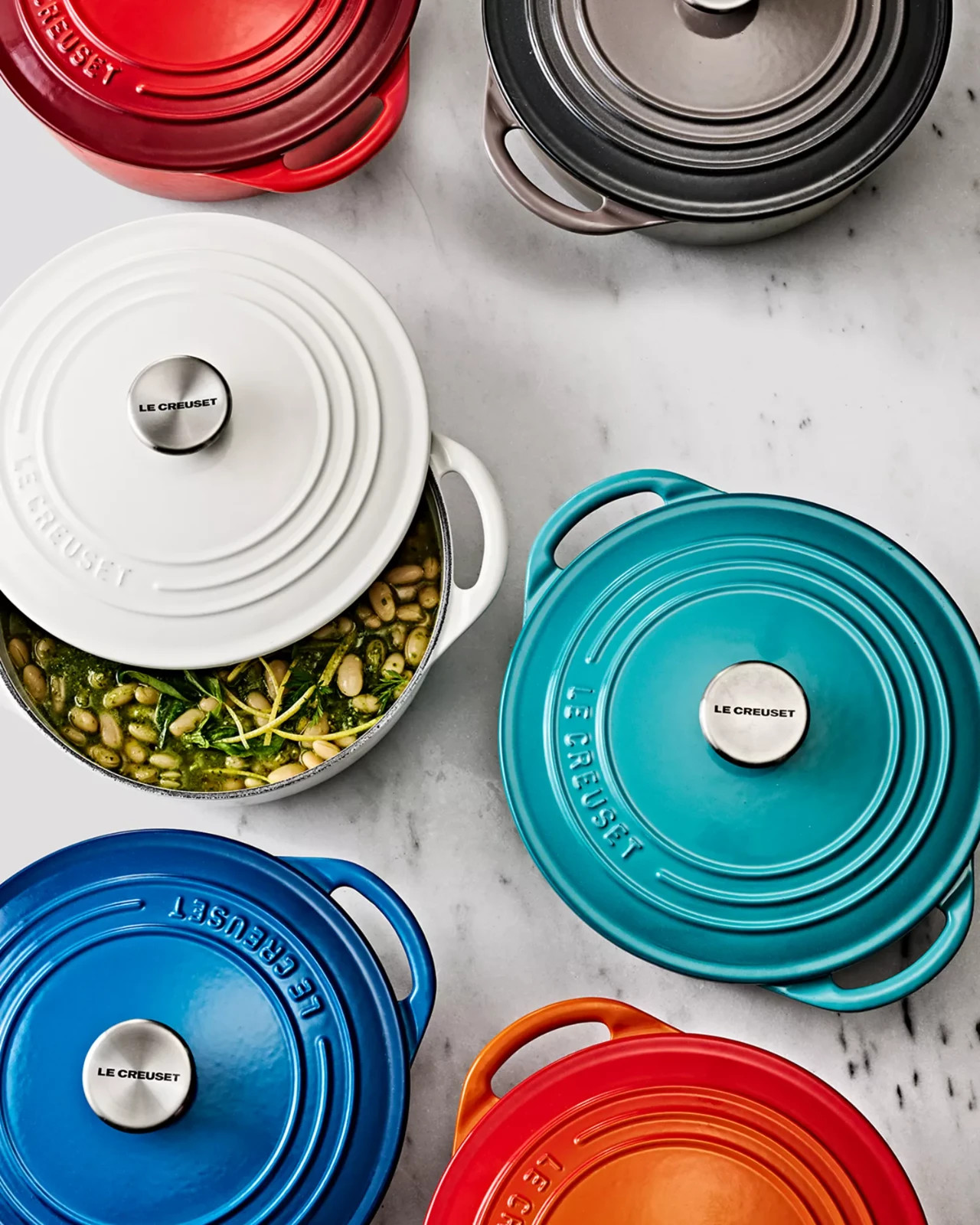 Le Creuset #22 2.75Qt ECI Round Cocotte Bis🦪Oyster/Flint🩶NIB🎁W/FREE LC GIFT🎁