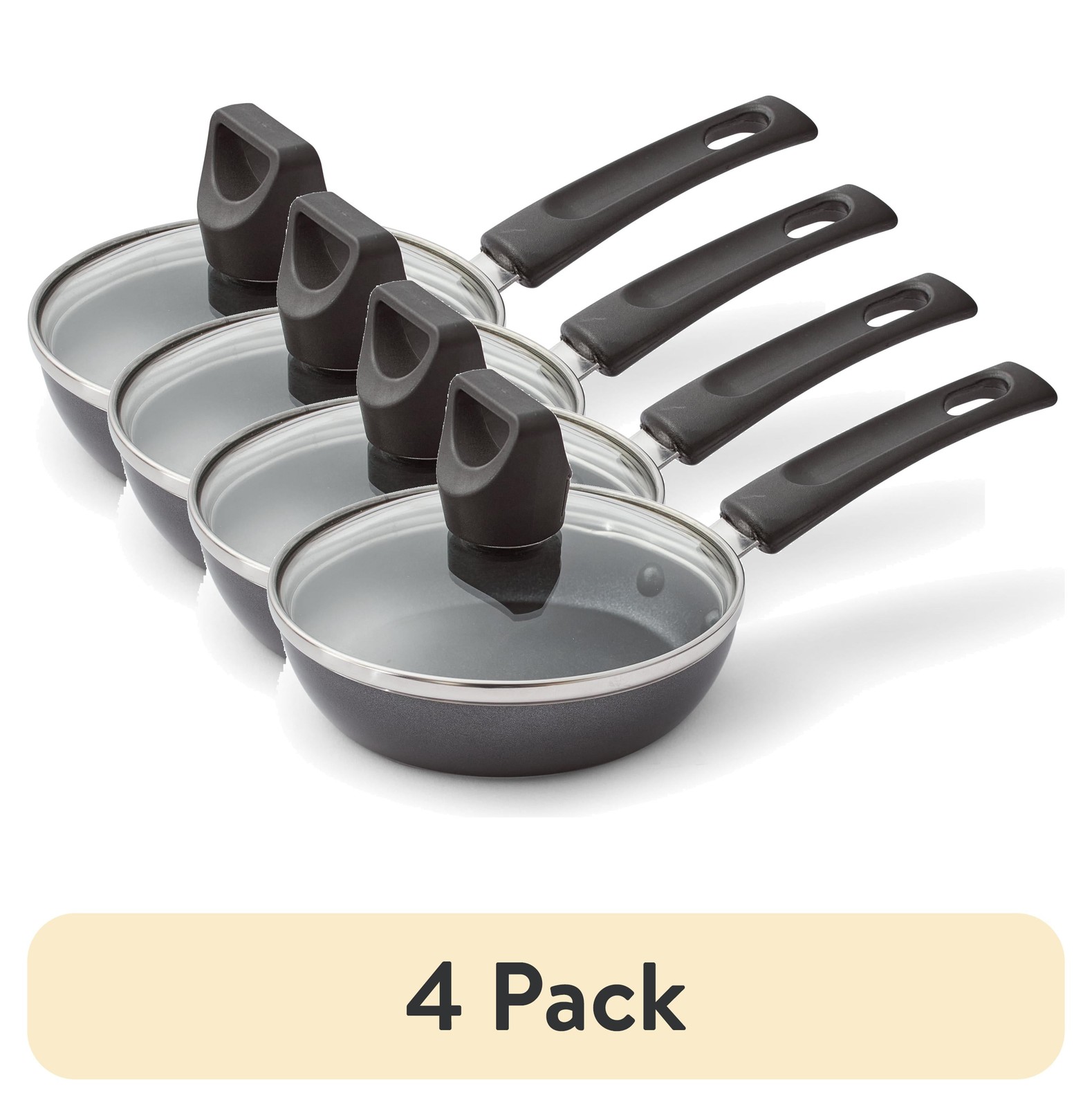 (4 pack Easy Care Nonstick Cookware Covered One Egg Wonder Fry Pan 4.5 inch