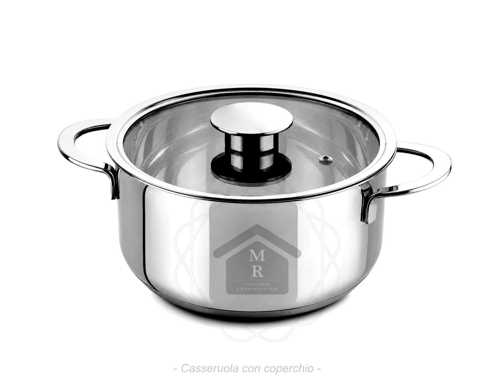 Stainless Steel Casserole Induction Bottom with Lid Pyrex Gourmet Line Mepra