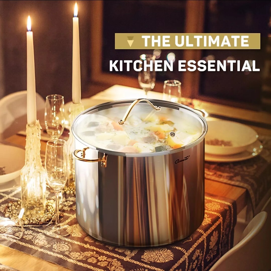 Ciwete High Grade 32cm/20 Quart 3 Ply Stainless Steel Stock Pot W/ Lid Cookware