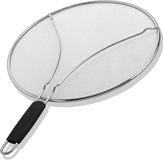 BERGKOCH Grease Oil Splatter Splash Screen Guard Frying Pan 13″ Skillet Lid