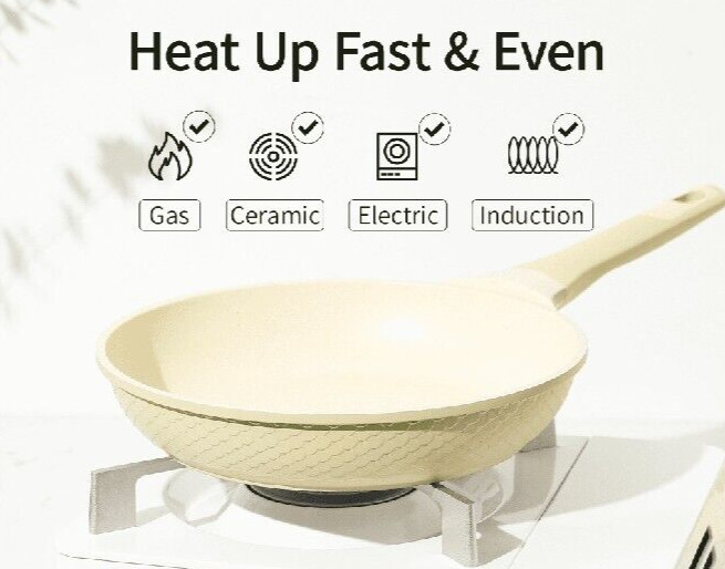 CAROTE ~ 2 Qt Saucepan w/Lid ~ Induction Stone Nonstick Aluminum/Granite ~ GREEN