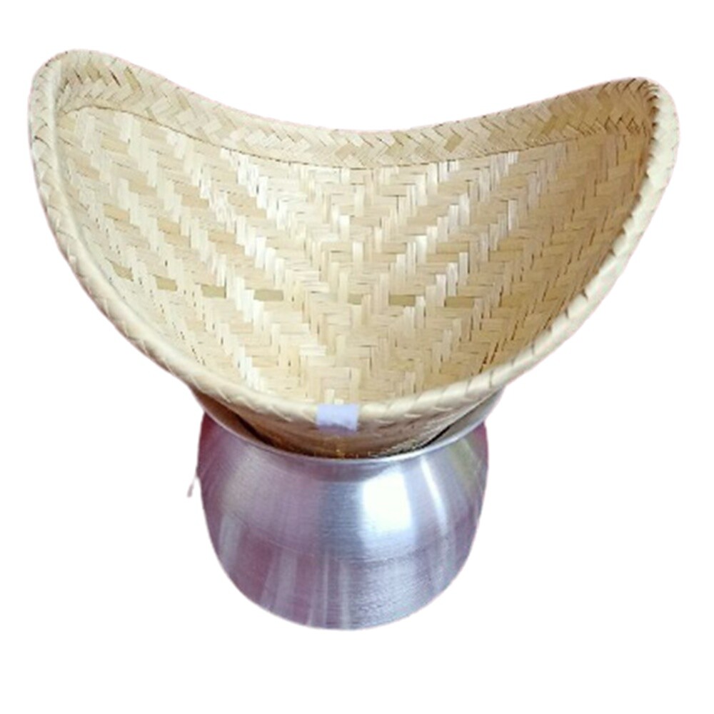 Sticky Rice Set Bamboo Basket Pot Steamer Cooking Ware 22 cm Thai Handicraft 2 p
