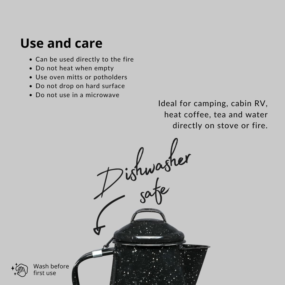 Granite Ware 3 Qt Coffee Boiler. Enameled Steel 12 cups capacity. Perfect for ca