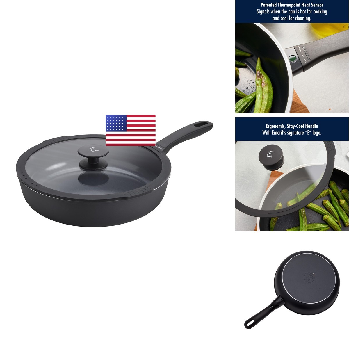 HENCKELS x EMERIL Lagasse Nola 11-Inch Nonstick Saute Pan with Lid, Made in