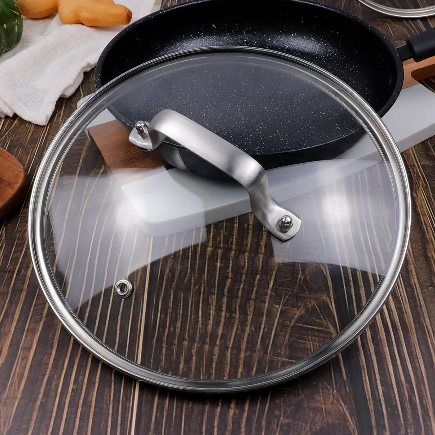 10 Inch Tempered Glass Pan Lid, 10″ Glass Covers for Pots, Frying Pan, Pans and