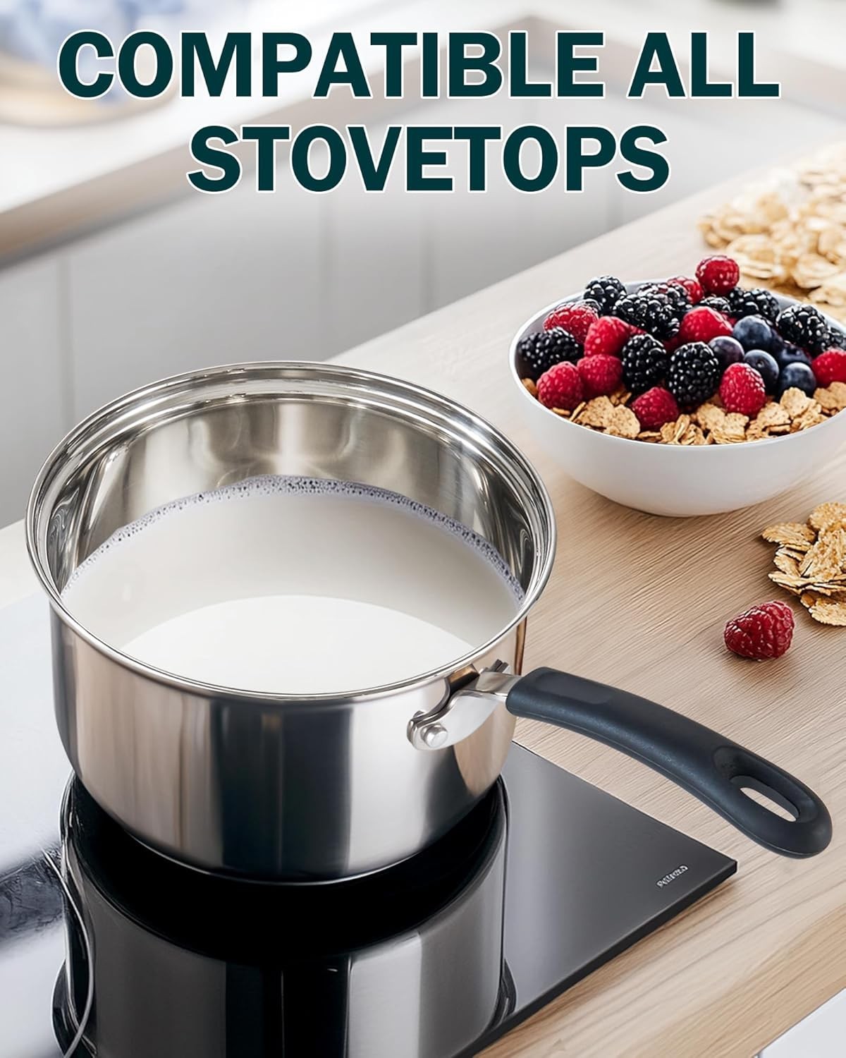 Elegant 1 & 2 Quart Stainless Steel Cookware Set – Induction & Dishwasher Safe