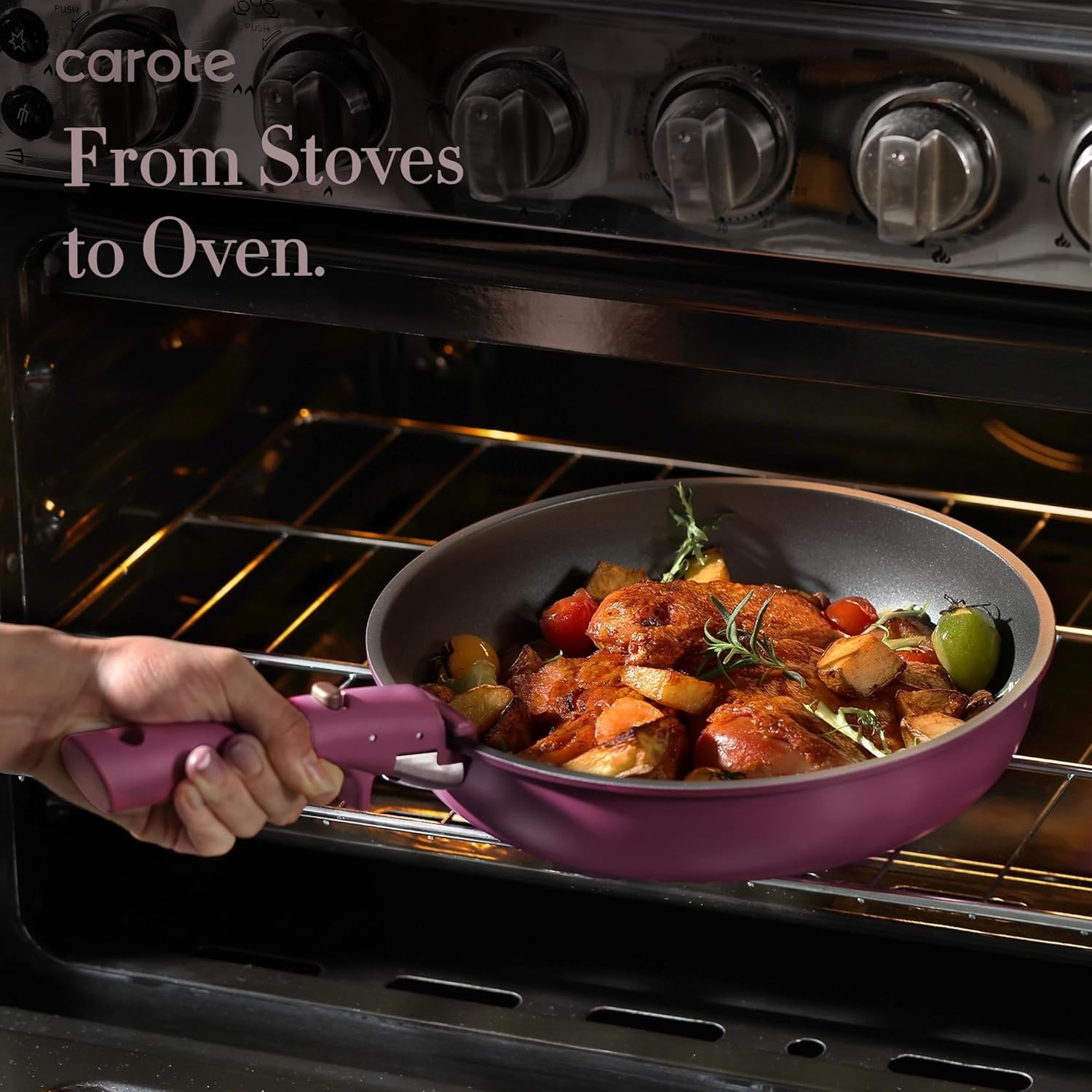 21-Piece Nonstick Cookware Set with Detachable Handles – Induction Compatible