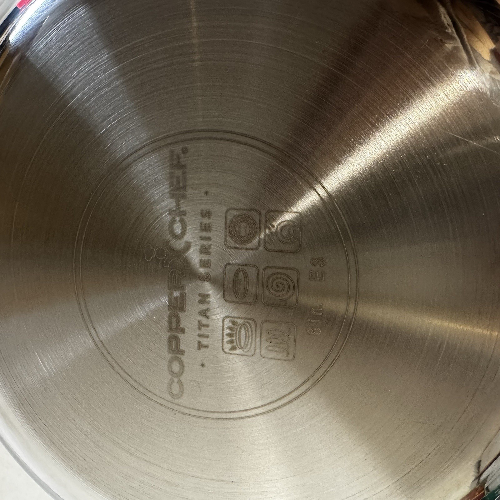 Copper Chef Titan Series 5 Pc Cookware Set Fry Pan Deep Pan Lid Basket Knife EUC