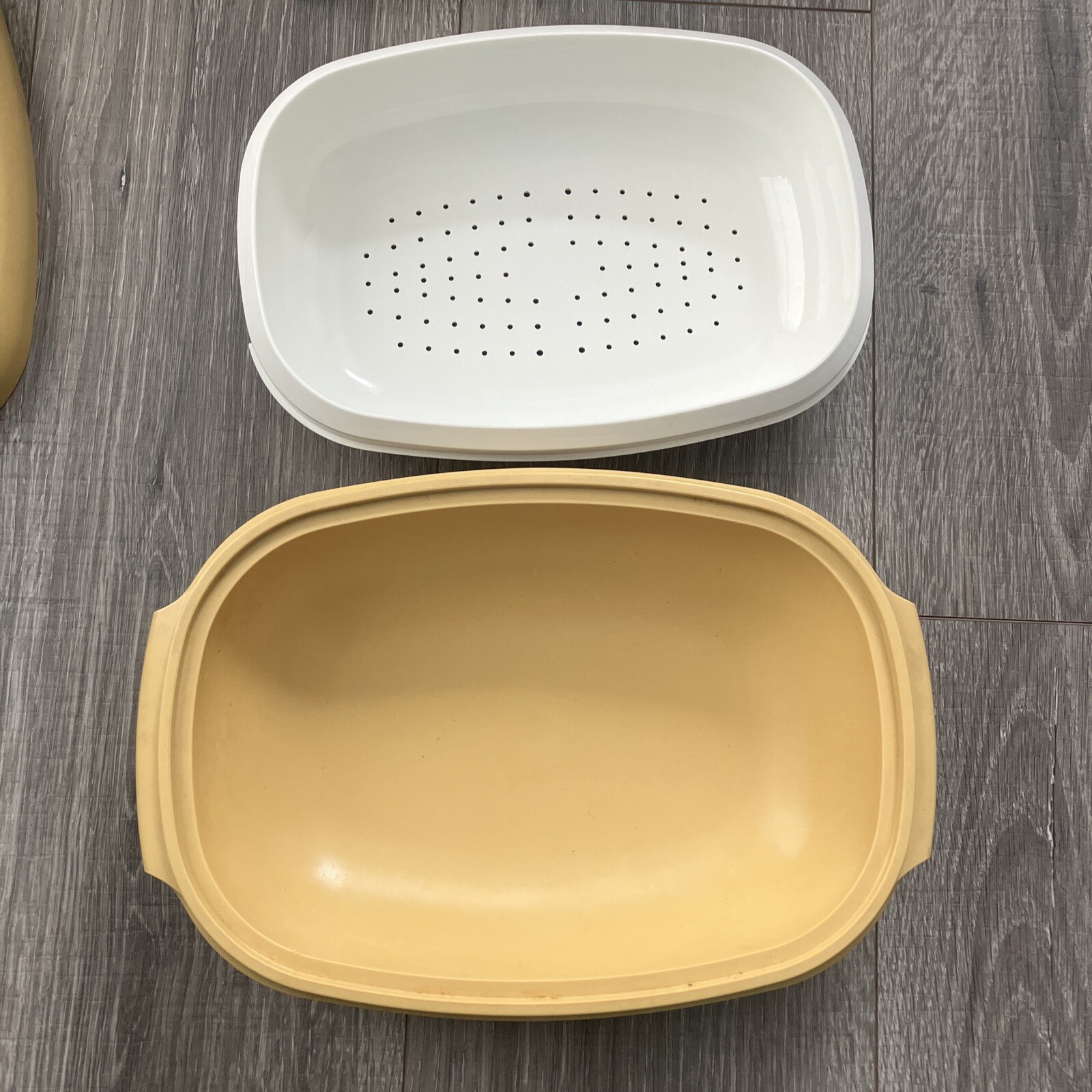 VINTAGE TUPPERWARE STEAMER HARVEST GOLD VEGETABLE RICE STEAMER, Nice