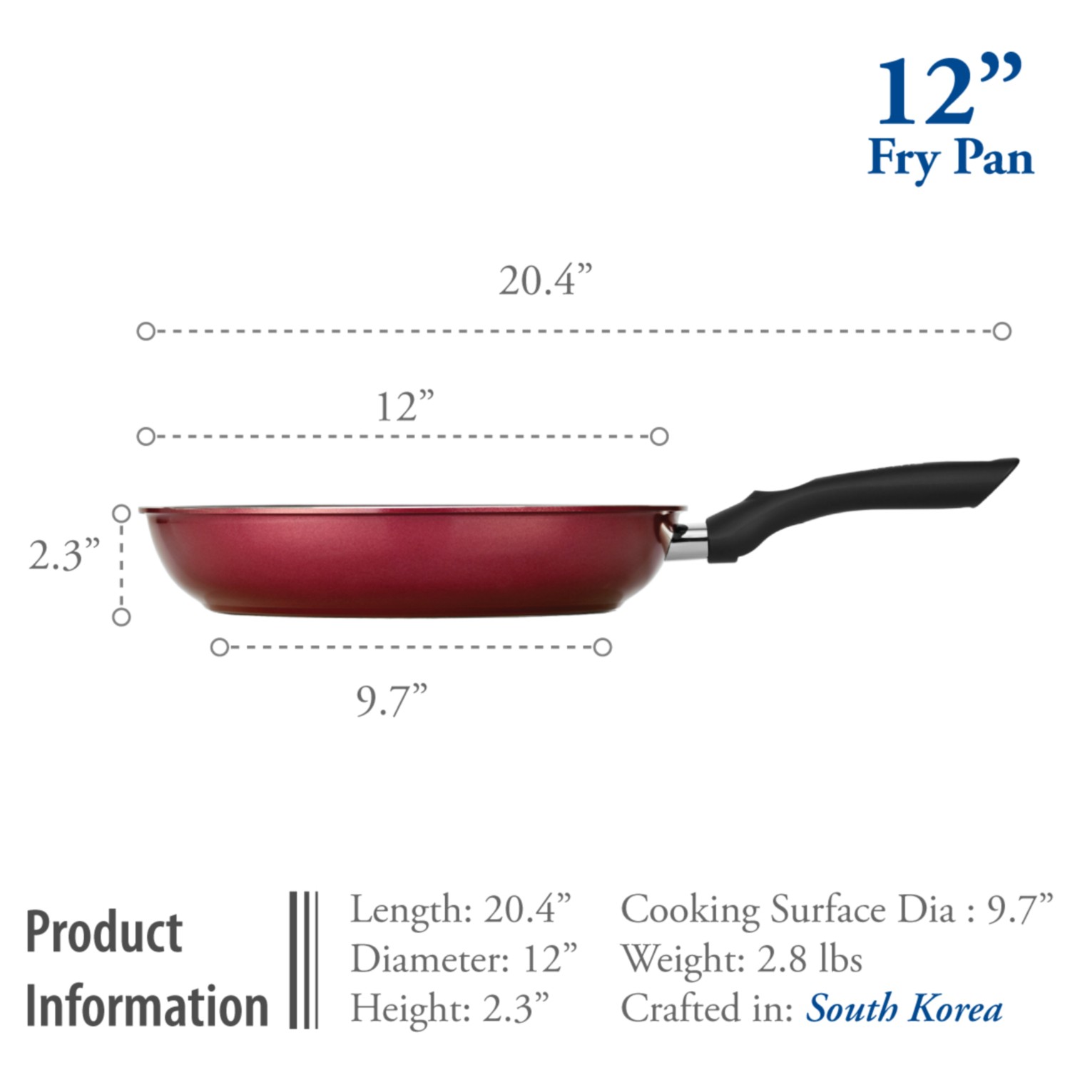 TeChef – Purple Color Pan 12″ Fry Pan, Coated with Teflon® Select (PFOA Free)
