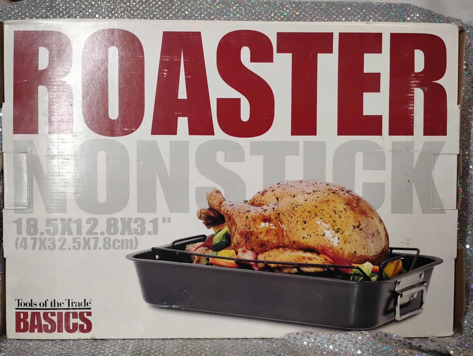 Tools of The Trade Basics Roaster Nonstick Roaster w/Rack 18.5 x 12.8 x 3.1 NEW!