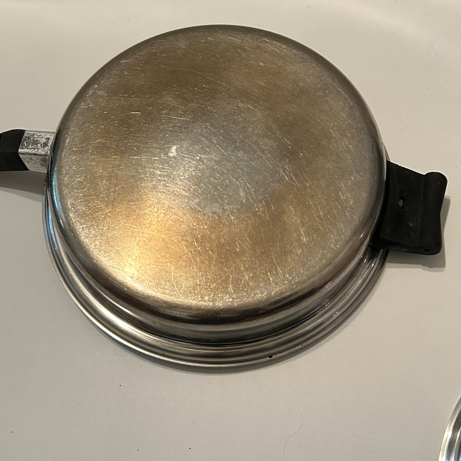 12 Piece Saladmaster Pots & Pans Lot Tri-Clad Stainless Vapo Lids Egg Poacher