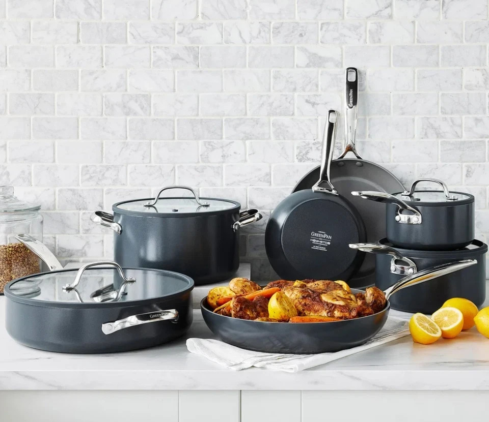 GreenPan Eras Hard Anodized Healthy Ceramic Nonstick 11 Piece Cookware