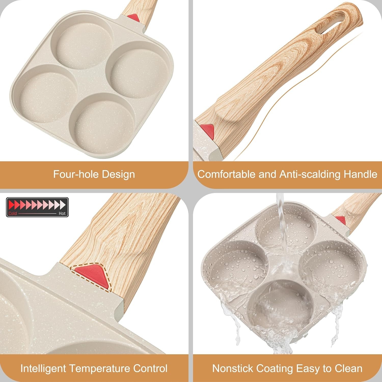 MyLifeUNIT Egg Frying Pan, 4-Cup Egg Pan Nonstick