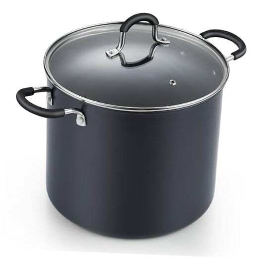 Nonstick Stockpot Soup pot with Lid Professional Hard Anodized 10 10 Quarts