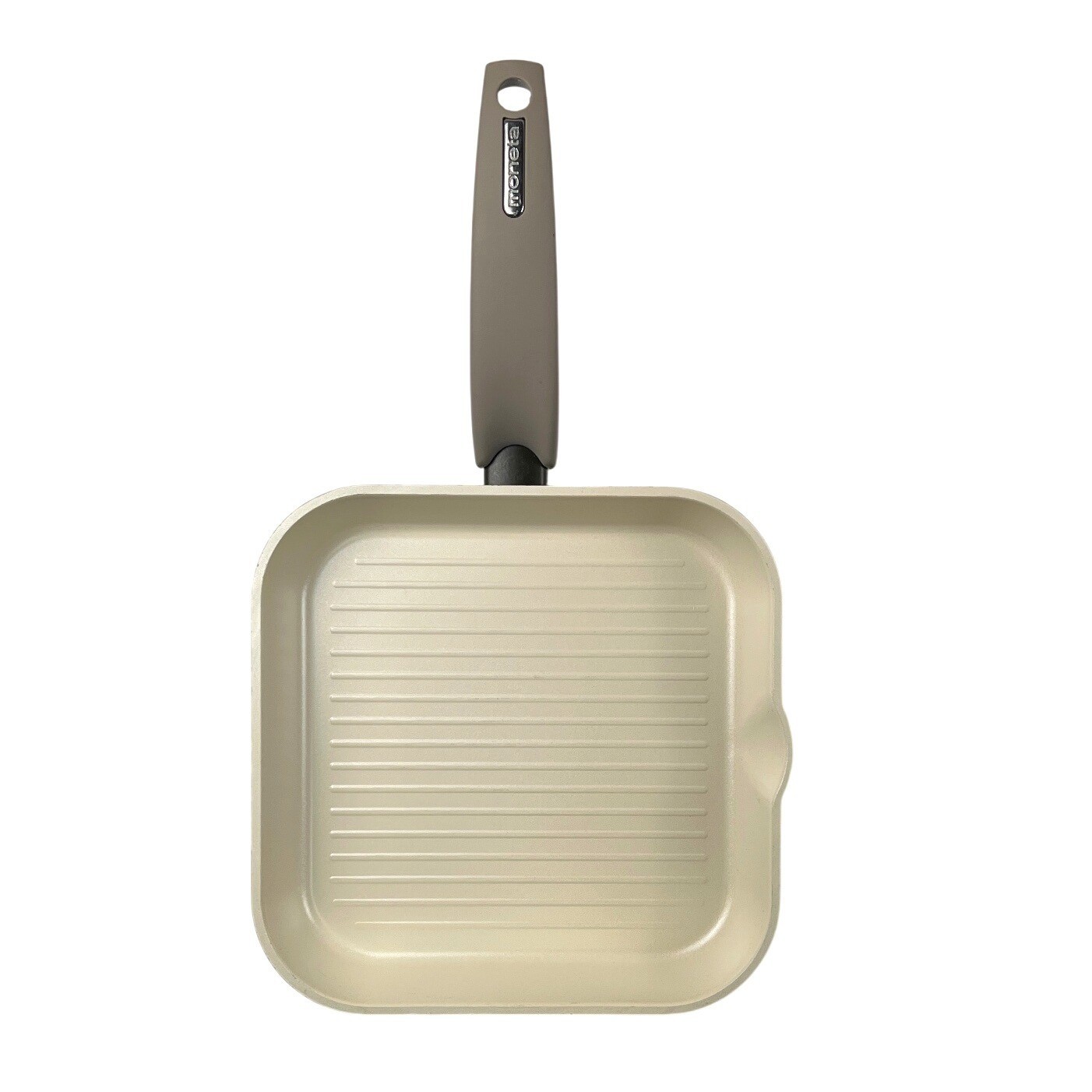 Moneta Ceramic Cookware Made in Italy 2 Pans Square Grill & Round Skillet EUC
