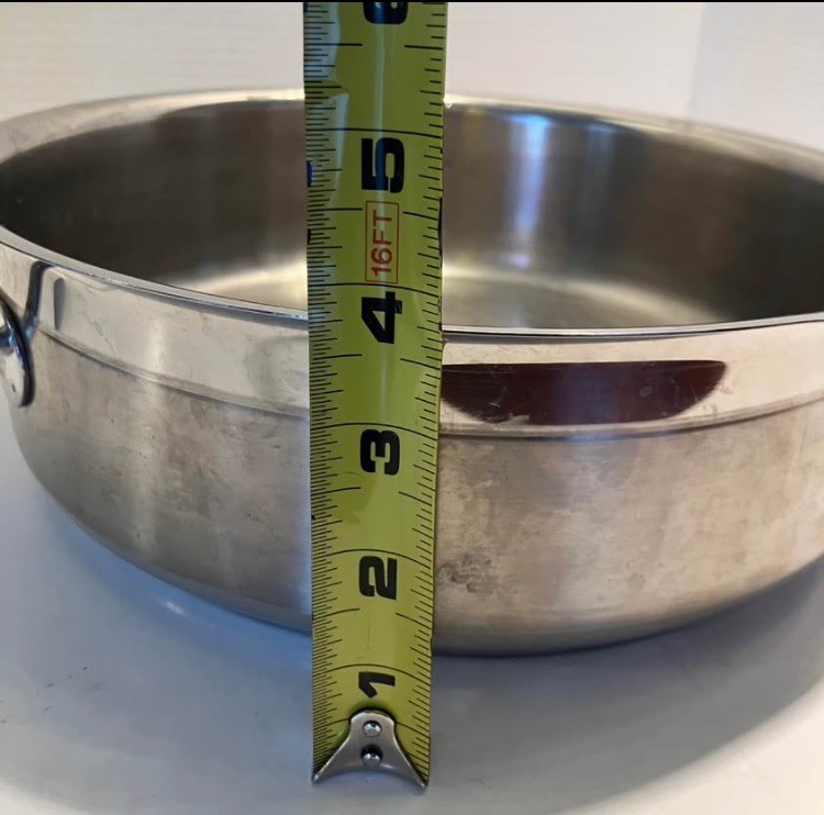 Teknika by Silga 5 Qt Stainless Steel 2 Handle Braising Pan Casserole ITALY READ