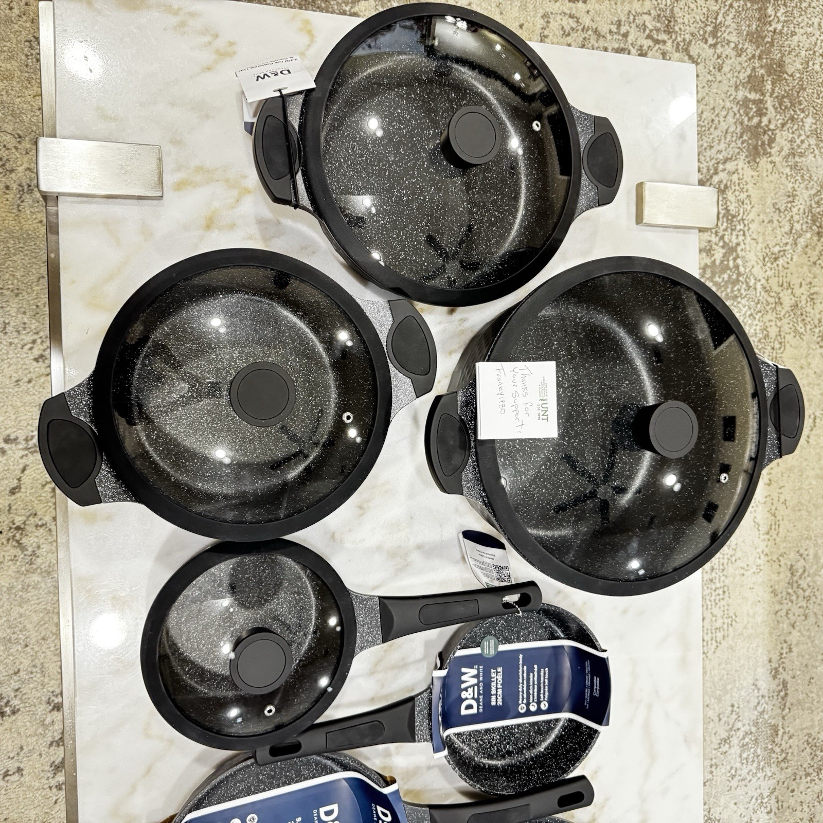 D&W Deane & White Cookware Casserole Pan Skillet Collection 11 Pc Set “Black”
