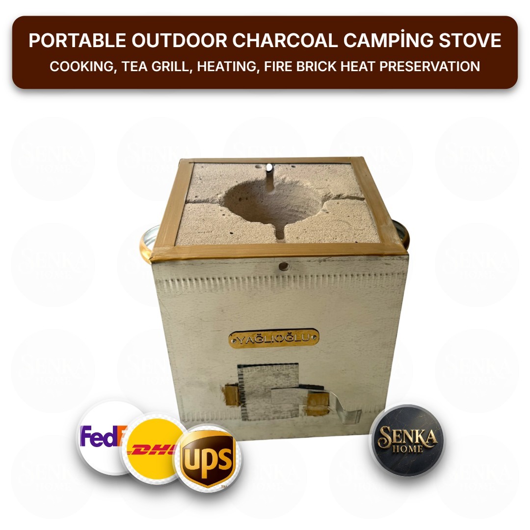 Portable Outdoor Charcoal Camping Stove, Cooking, Tea Grill, Heating, Fire Brick