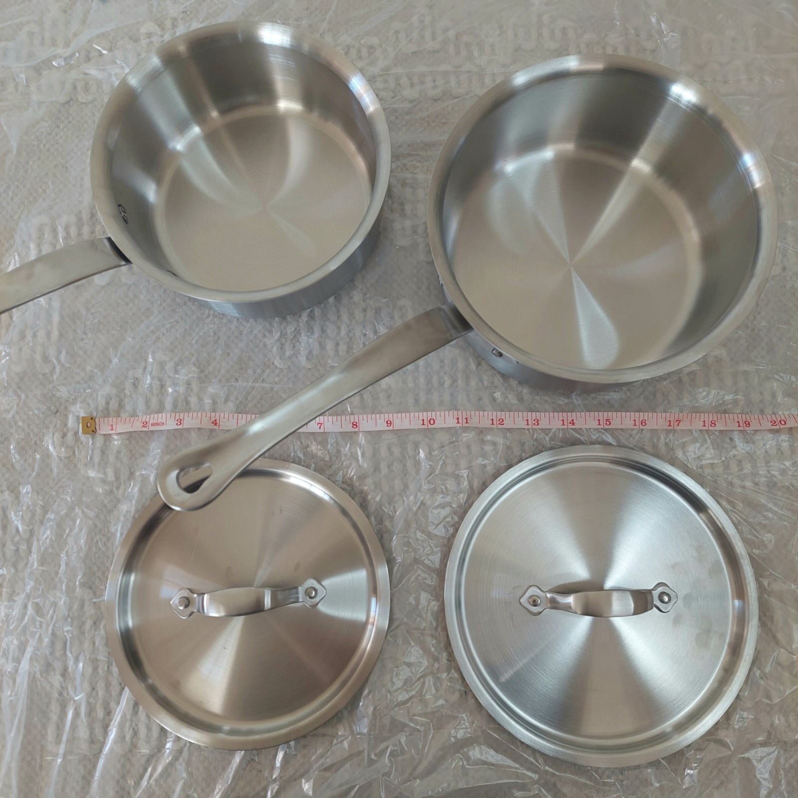 NWOT! Quince Set Of 2- 5ply Stainless Steel – 2qt & 3qt Saucepan/ Pots ! (SH)