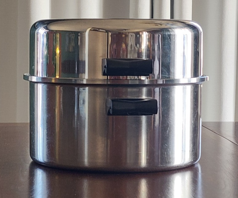 Vintage Saladmaster 6 Quart Stock Pot Dome Lid 18-8 Tri Clad Pan Cookware