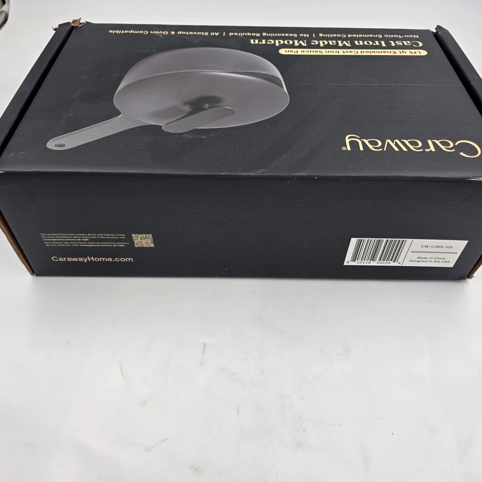Caraway Home Enameled Cast Iron Mini Sauce Pan Dark Grey