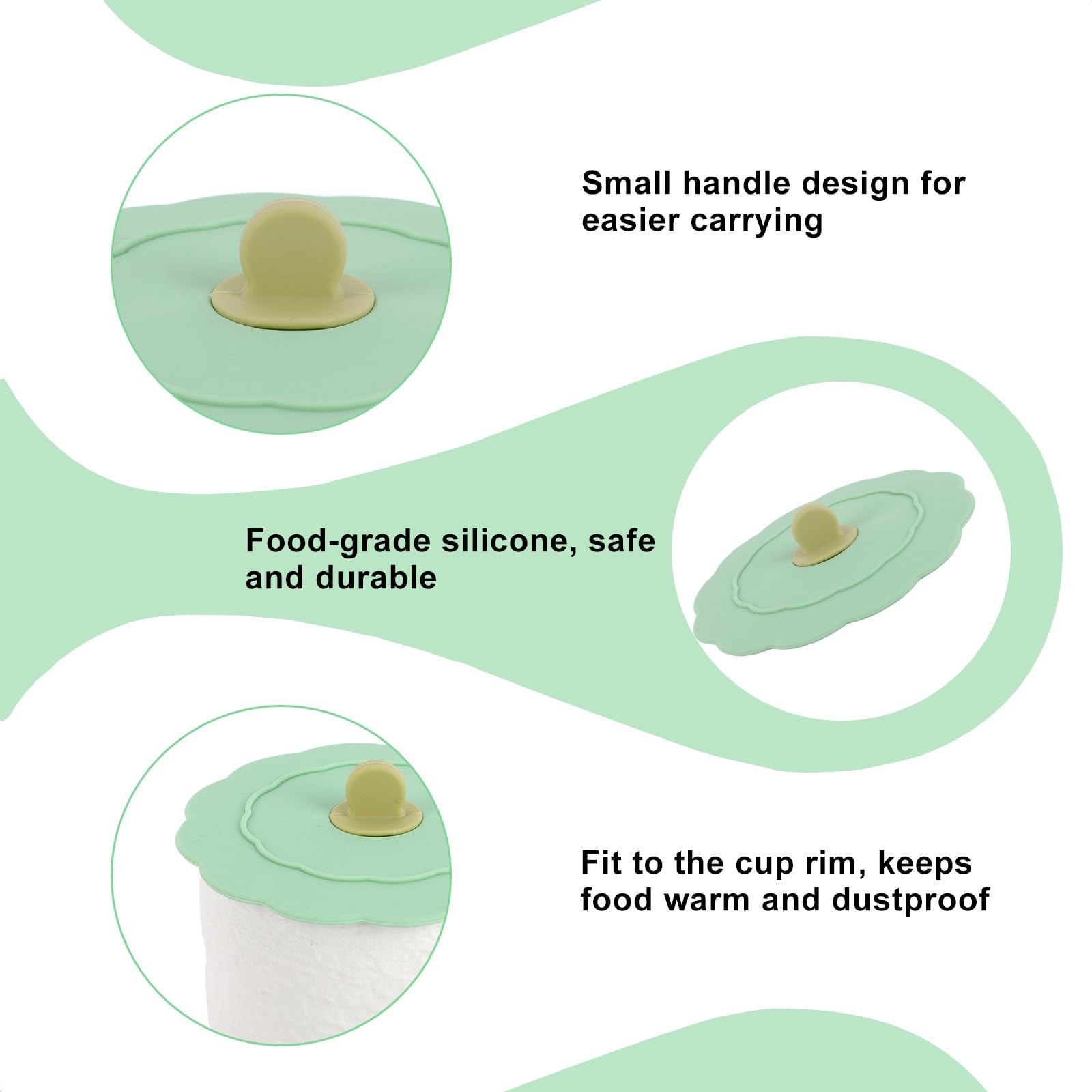 4pcs Silicone Cups Lids, 10cm/4in Reusable Safety Silicone Drink Covers with …