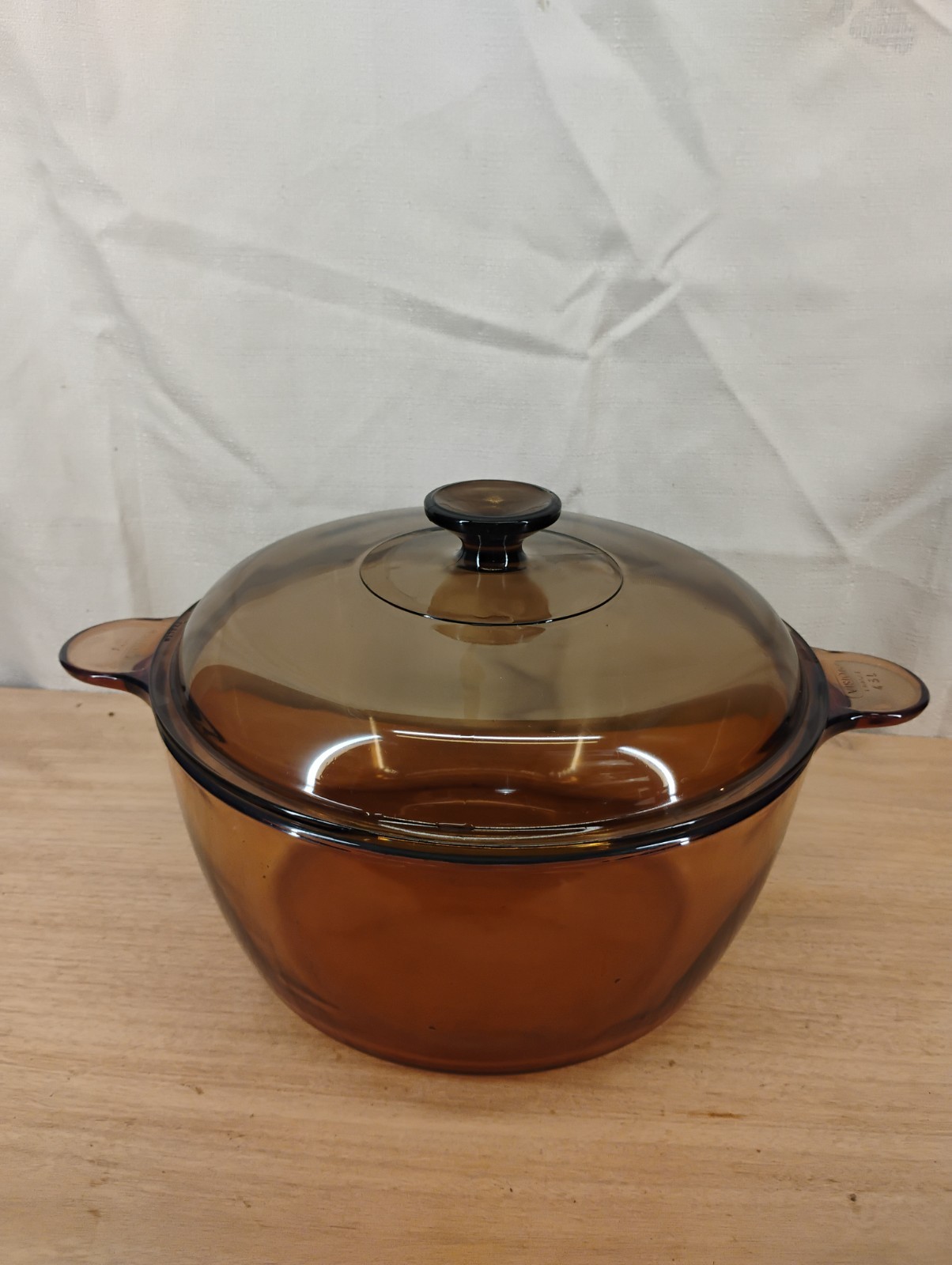 Vig 80S VISION WARE 4.5L AMBER Glass STOCK POT Dutch Oven w/ lid