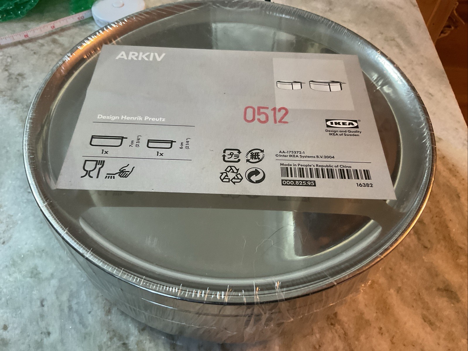 IKEA ARKIV Set of 2 Metal Pots with Lids 7 Cm and 6 Cm Stainless Steel New NIB