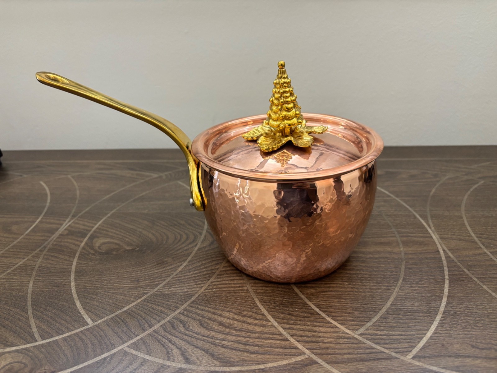 Ruffoni Historia Hammered Copper Saucepan with Tree Knob, 1.8-Qt.