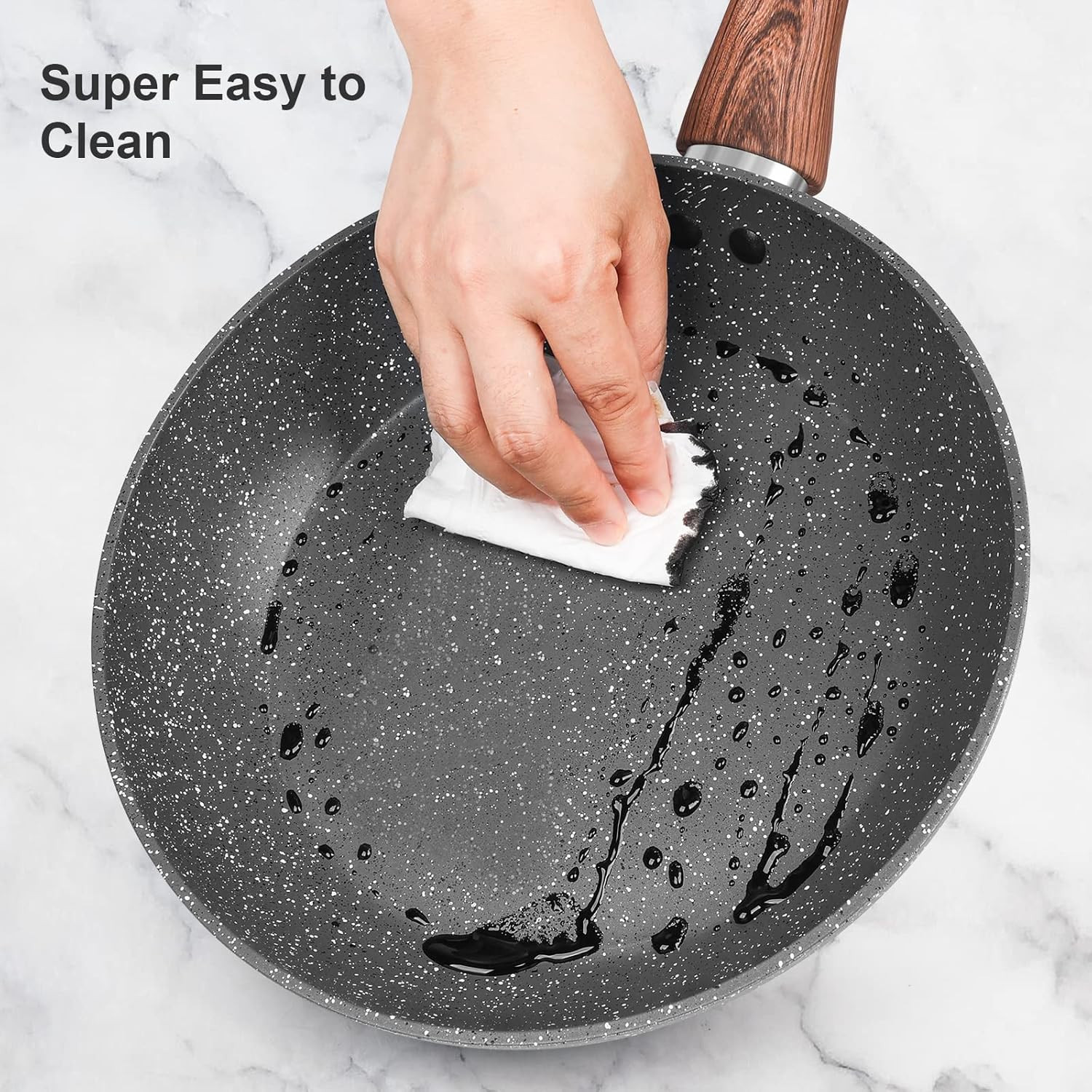 Granite Pots and Pans Set Non Stick, 11 Piece Cookware Set