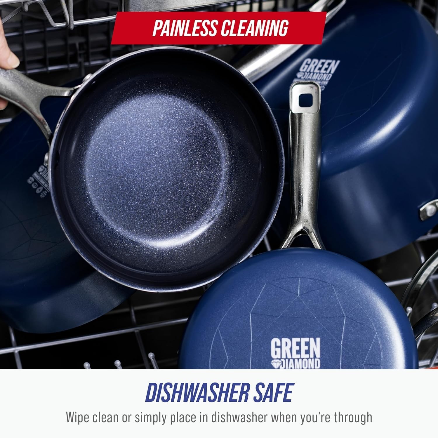 Ergonomic 8” Frying Pan with Stainless Steel Handle – Dishwasher Safe Design