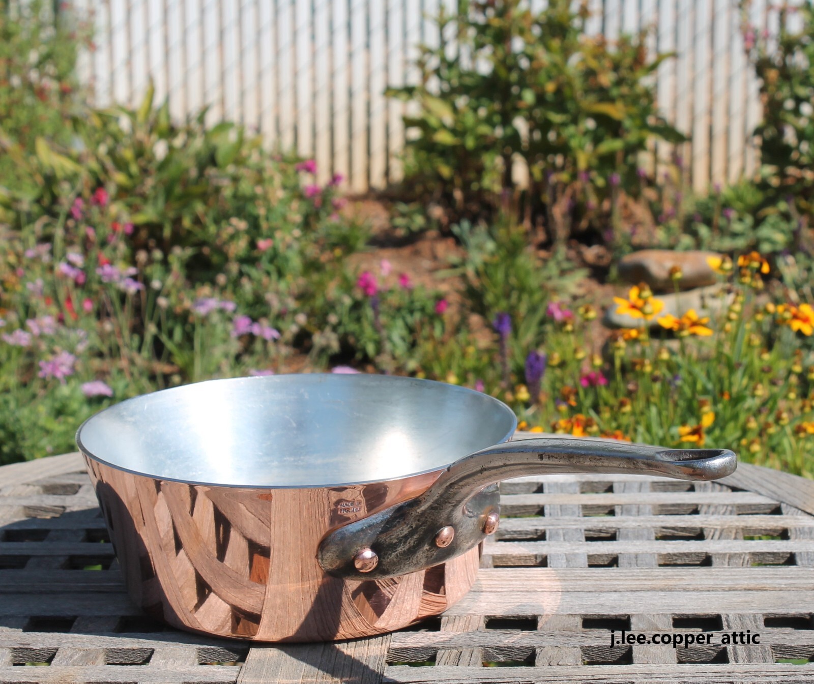 Copper 8″ Windsor Pan w/ tin lining & cast iron handle, 2.3 mm, Made in France