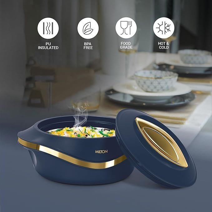 MILTON Pearl 1000 Inner Stainless Steel Casserole, 860 ml, Blue